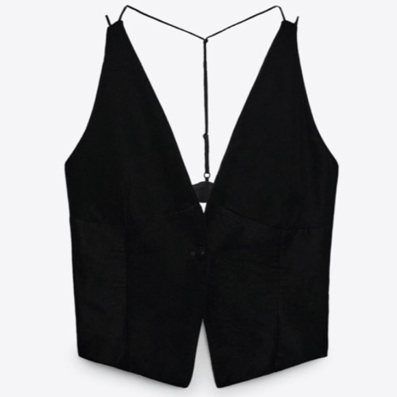 NWT Zara Combination Velvet Vest Black (P) - Picture 4 of 12